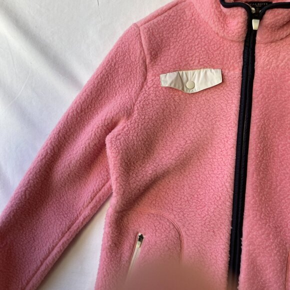 Vintage Talbots Pink Womens Jacket Coat Size Petite Small Full Zip Barbie Fleece - Picture 4 of 15